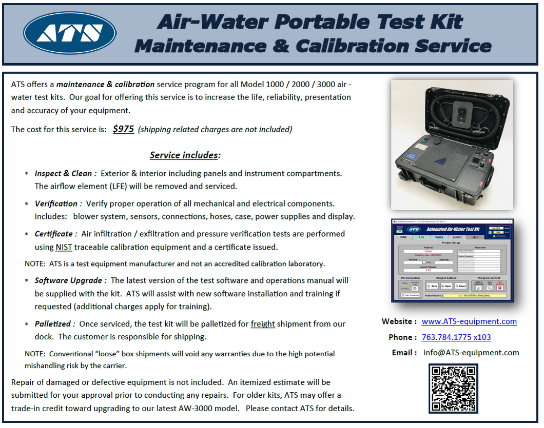 Air-Water Portable Test Kit Service Program