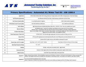 AW-1000.6, Automated Air-Water Test Kit - 6th Generation (Previous Gen)
