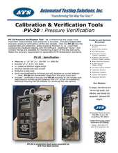PV-20 Pressure Verification Tool